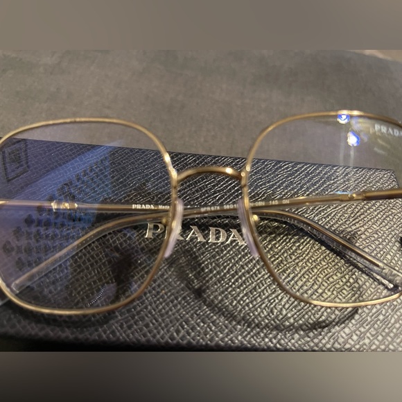 Brand New PRADA Clear Blue Light Filter Square Ladies Sunglasses PR 67XS ZVN08N - Picture 6 of 10